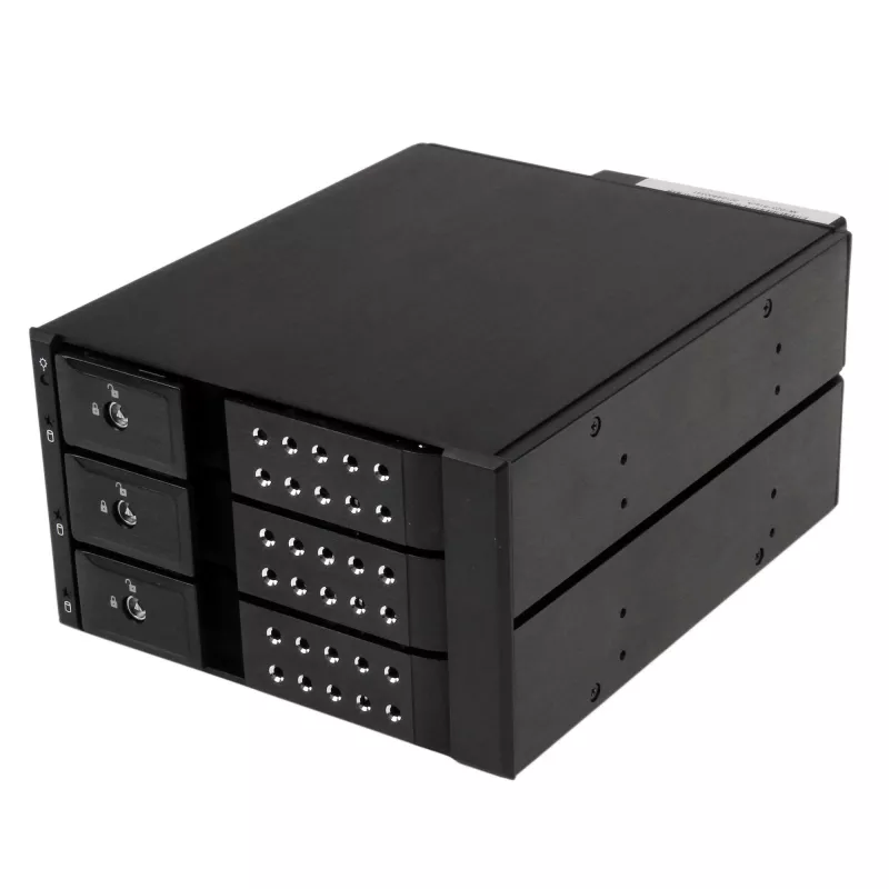 StarTech.com 3 vietų aliuminio nepadėklinė karšto keitimo mobili dėtuvė galinė plokštė 3,5 inch SAS II / SATA III – 6 Gbps kietiesiems diskams