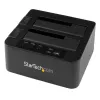 “StarTech.com” dviejų lizdų standžiųjų diskų dubliavimo įrenginys, atskiras USB 3.0 (5 Gbps) / eSATA – 2,5/3,5 col. SATA III HDD/SSD klonavimo/kopijavimo įrenginys, kietųjų diskų prijungimo stotelė, kietųjų diskų klonavimo įrenginys