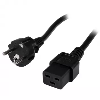 StarTech.com 2 m (6 pėdų) kompiuterio maitinimo laidas, 16AWG, EU Schuko į C19, 16A 250V, juodas pakaitinis kintamosios srovės maitinimo laidas, spausdintuvo maitinimo laidas, kompiuterio maitinimo šaltinio kabelis, monitoriaus maitinimo kabelis – UL sąraše
