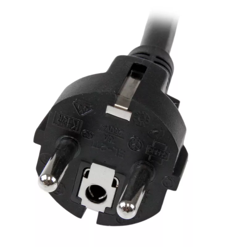 StarTech.com 2 m (6 pėdų) kompiuterio maitinimo laidas, 16AWG, EU Schuko į C19, 16A 250V, juodas pakaitinis kintamosios srovės maitinimo laidas, spausdintuvo maitinimo laidas, kompiuterio maitinimo šaltinio kabelis, monitoriaus maitinimo kabelis – UL sąraše