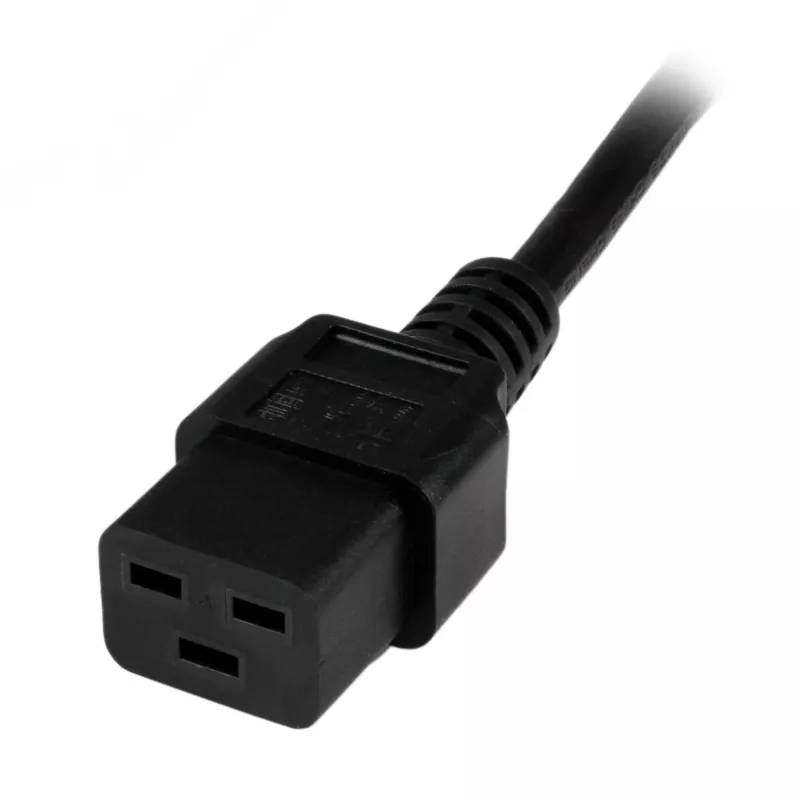 StarTech.com 2 m (6 pėdų) kompiuterio maitinimo laidas, 16AWG, EU Schuko į C19, 16A 250V, juodas pakaitinis kintamosios srovės maitinimo laidas, spausdintuvo maitinimo laidas, kompiuterio maitinimo šaltinio kabelis, monitoriaus maitinimo kabelis – UL sąraše