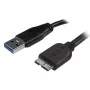 StarTech.com plonas Micro USB 3.0 kabelis – V/V – 0,5 m (20 col.), 0,5 m, USB A, Micro-USB B, USB 3.2 Gen 1 (3.1 Gen 1), Kištukas/Kištukas, Juodas