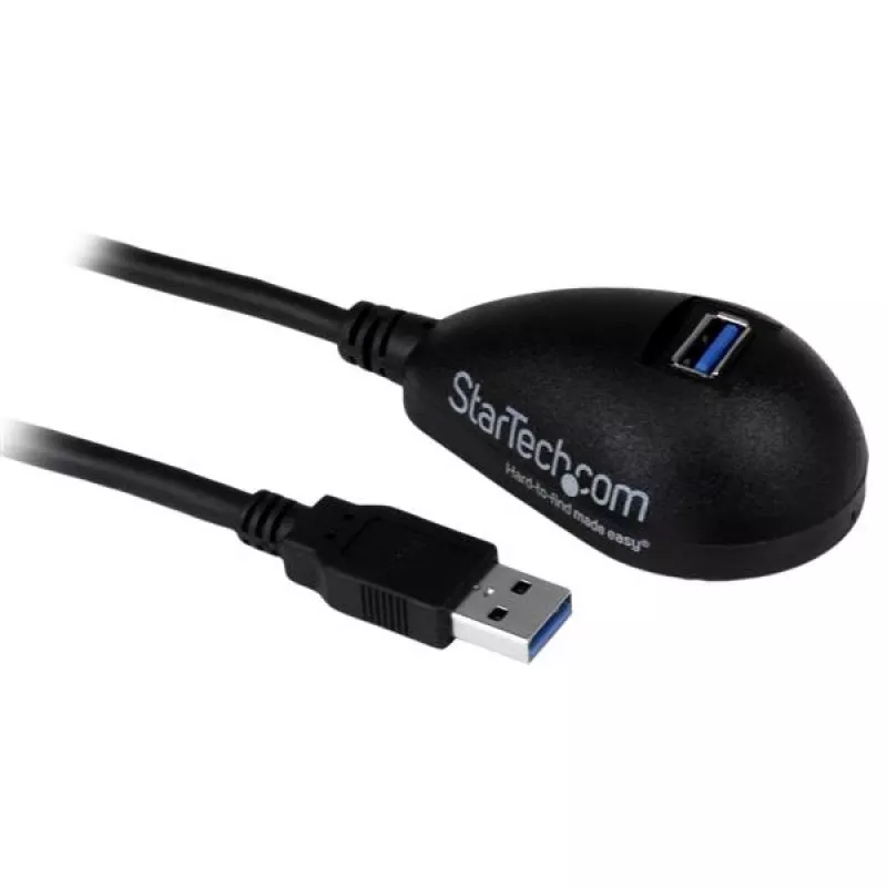 StarTech.com 5 pėdų juodas stalinis SuperSpeed USB 3.0 ilgintuvas - nuo A iki A, vyriška/moteriška jungtis