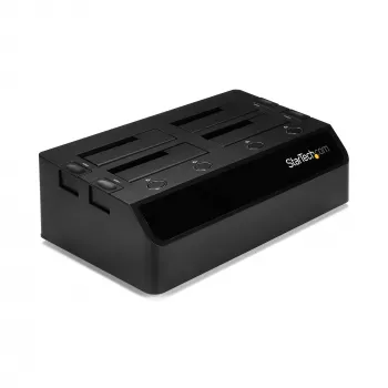StarTech.com 4 vietų USB 3.0 – SATA standžiųjų diskų prijungimo stotelė, USB standžiųjų diskų dokas, išorinė 2,5/3,5 col. SATA III SSD/HDD prijungimo stotelė, karšto keitimo diskų vieta, viršutinio įkrovimo