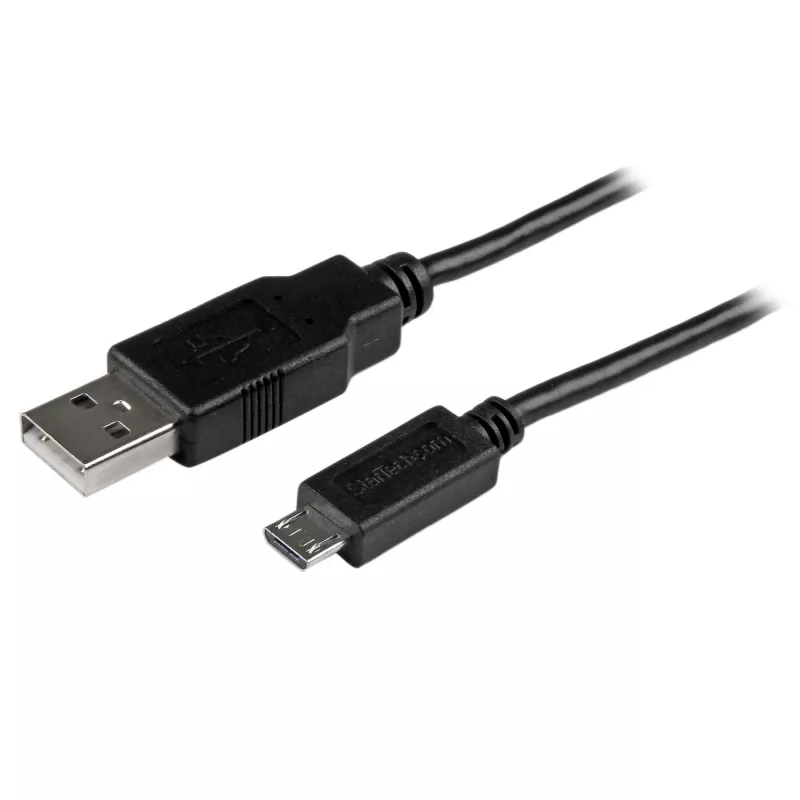 StarTech.com Micro-USB laidas - M/M - 2m, 2 m, USB A, Micro-USB B, USB 2.0, 0.48 Gbit/s, juoda