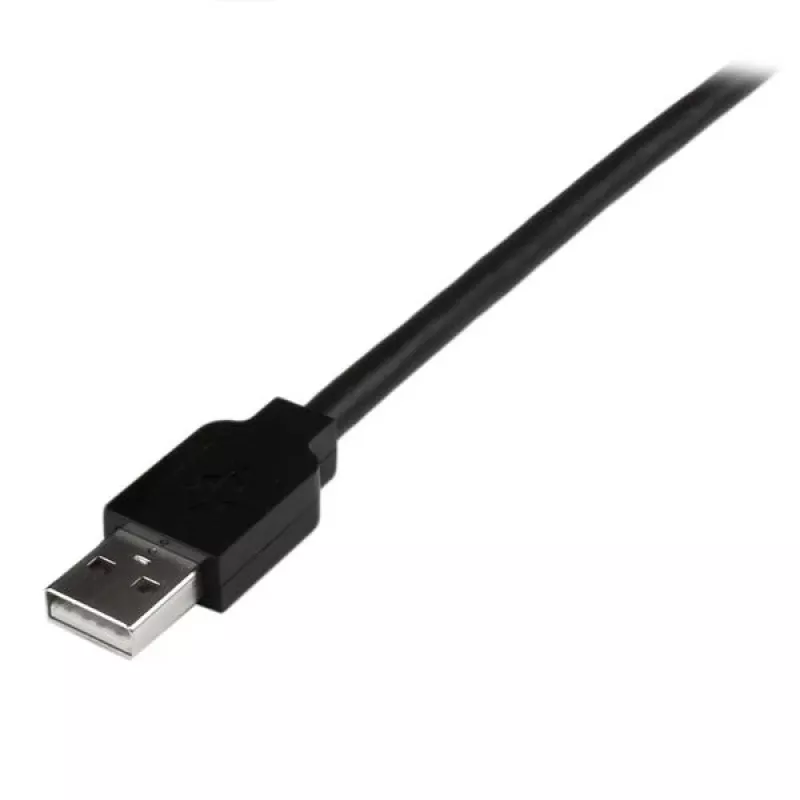StarTech.com 15 m USB 2.0 aktyvusis kabelis su 4 prievadų šakotuvu, USB 2.0, 480 Mbit/s, juodas, 15 m, 110–240 V, 5 V
