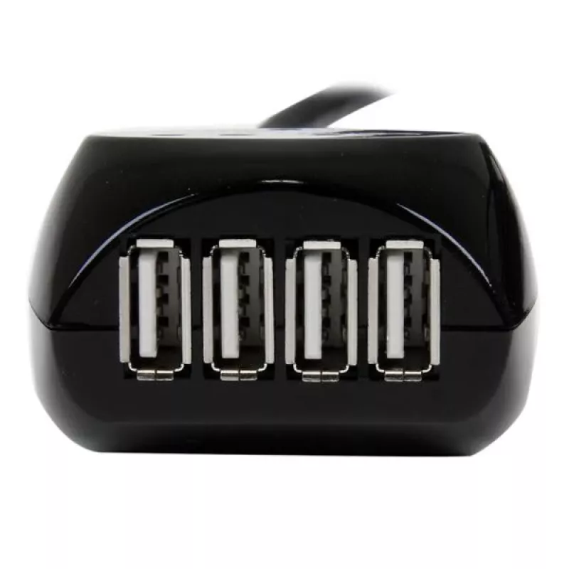 StarTech.com 15 m USB 2.0 aktyvusis kabelis su 4 prievadų šakotuvu, USB 2.0, 480 Mbit/s, juodas, 15 m, 110–240 V, 5 V