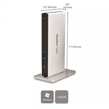 StarTech.com dviejų monitorių USB 3.0 dokas su DVI ir vertikaliu stovu
