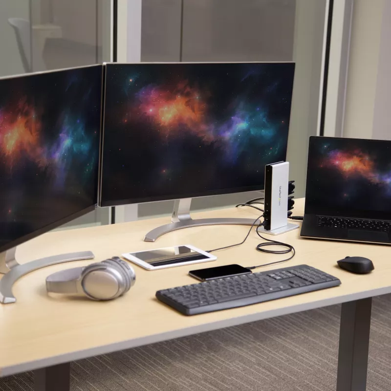 StarTech.com dviejų monitorių USB 3.0 dokas su DVI ir vertikaliu stovu