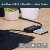 StarTech.com 3 prievadų nešiojamas USB 3.0 šakotuvas su Gigabit Ethernet – aliuminis su integruotu kabeliu