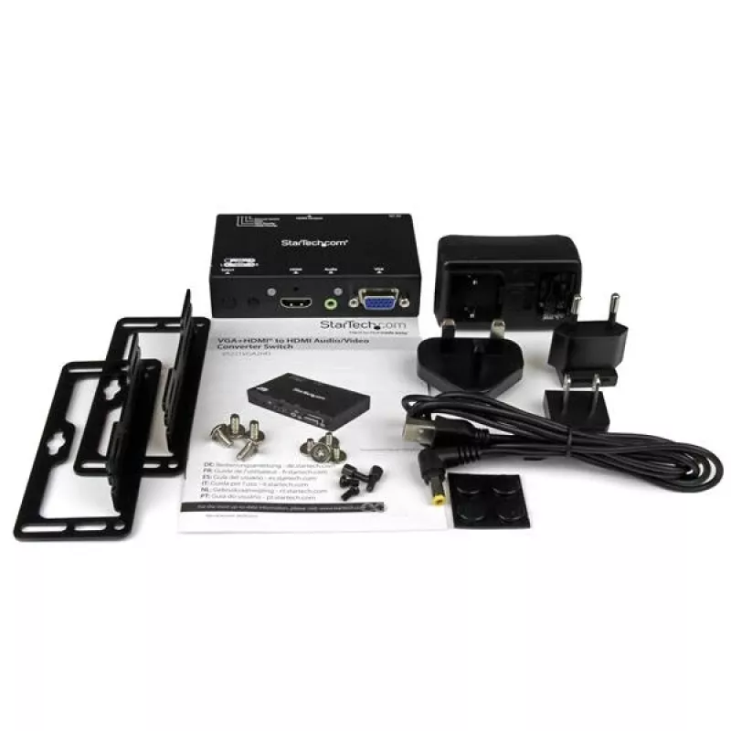 StarTech.com 2x1 HDMI + VGA į HDMI keitiklio komutatorius su automatiniu ir prioritetiniu perjungimu – 1080p