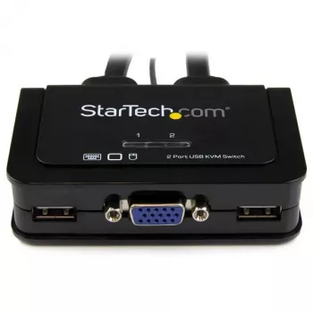 StarTech.com 2 prievadų USB VGA kabelinis KVM komutatorius – maitinamas per USB, su nuotoliniu jungikliu