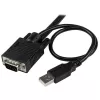 StarTech.com 2 prievadų USB VGA kabelinis KVM komutatorius – maitinamas per USB, su nuotoliniu jungikliu