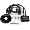 StarTech.com 2 prievadų USB VGA kabelinis KVM komutatorius – maitinamas per USB, su nuotoliniu jungikliu