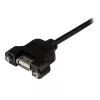 StarTech.com 2 ft Panel Mount USB kabelis A to A - F/M, 0,6 m, USB A, USB A, USB 2.0, Vyriška/Moteriška, Juoda