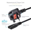StarTech.com 3 pėdų (1 m) JK nešiojamojo kompiuterio maitinimo laidas, BS 1363 į C7, 2,5 A 250 V, 18AWG, juodas, JK nešiojamojo kompiuterio pakaitinis laidas, spausdintuvo maitinimo laidas, kintamosios srovės nešiojamojo kompiuterio įkroviklio laidas, nešiojamojo kompiuterio maitinimo bloko laidas