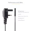 StarTech.com 3 pėdų (1 m) JK nešiojamojo kompiuterio maitinimo laidas, BS 1363 į C7, 2,5 A 250 V, 18AWG, juodas, JK nešiojamojo kompiuterio pakaitinis laidas, spausdintuvo maitinimo laidas, kintamosios srovės nešiojamojo kompiuterio įkroviklio laidas, nešiojamojo kompiuterio maitinimo bloko laidas