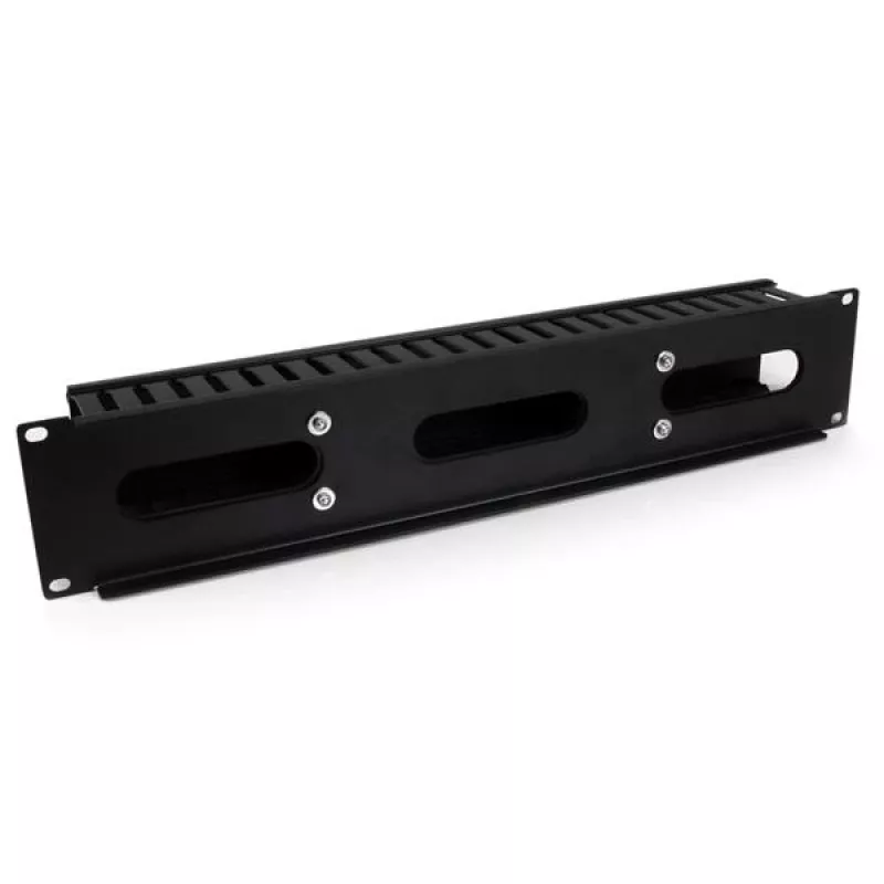 StarTech.com Horizontal 2U Server Rack kabelis Management Finger Duct w/ Cover - 19 inch tinklo Rack Wire Duct Raceway Panel - Slotted Wire Duct