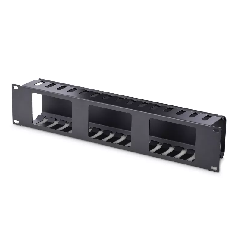 StarTech.com Horizontal 2U Server Rack kabelis Management Finger Duct w/ Cover - 19 inch tinklo Rack Wire Duct Raceway Panel - Slotted Wire Duct