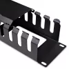 StarTech.com Horizontal 2U Server Rack kabelis Management Finger Duct w/ Cover - 19 inch tinklo Rack Wire Duct Raceway Panel - Slotted Wire Duct