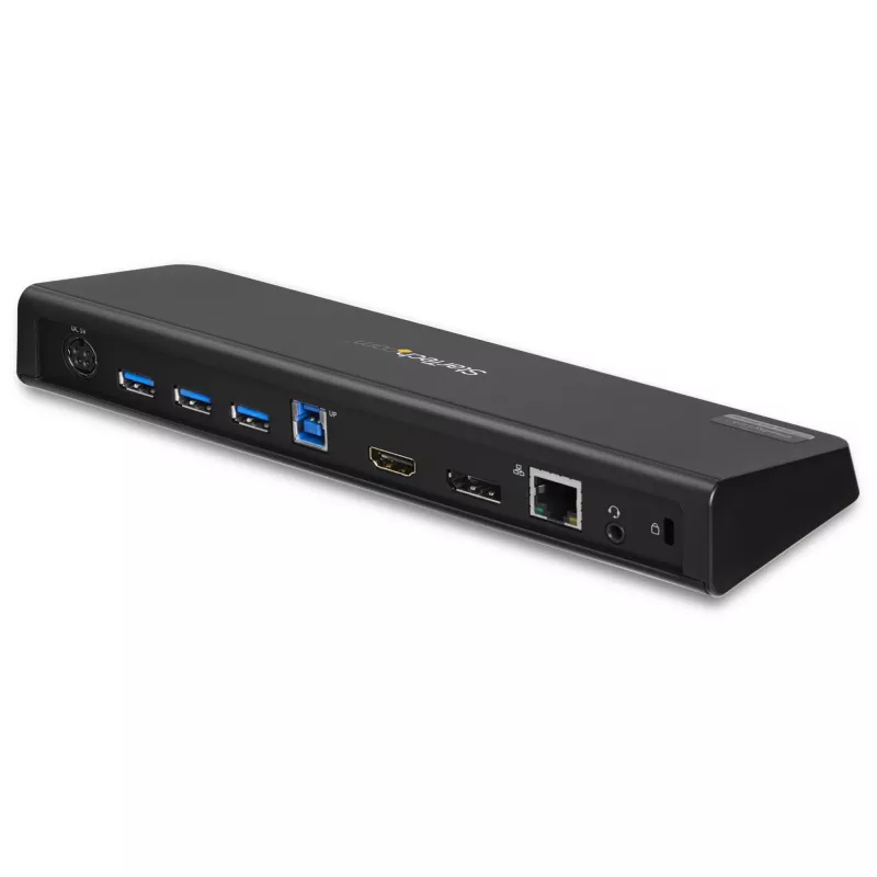 StarTech.com USB 3.0 dokinimo stotis, dviejų monitorių, su HDMI ir 4K DisplayPort – USB 3.0 prie 4x USB-A, Ethernet, HDMI ir DP – USB tipo A universali nešiojamųjų kompiuterių dokinimo stotis, skirta Mac ir Windows