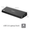 StarTech.com USB 3.0 dokinimo stotis, dviejų monitorių, su HDMI ir 4K DisplayPort – USB 3.0 prie 4x USB-A, Ethernet, HDMI ir DP – USB tipo A universali nešiojamųjų kompiuterių dokinimo stotis, skirta Mac ir Windows