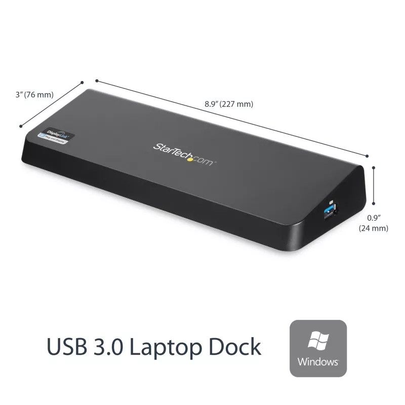 StarTech.com USB 3.0 dokinimo stotis, dviejų monitorių, su HDMI ir 4K DisplayPort – USB 3.0 prie 4x USB-A, Ethernet, HDMI ir DP – USB tipo A universali nešiojamųjų kompiuterių dokinimo stotis, skirta Mac ir Windows