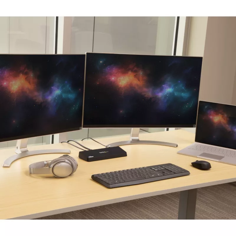 StarTech.com USB 3.0 dokinimo stotis, dviejų monitorių, su HDMI ir 4K DisplayPort – USB 3.0 prie 4x USB-A, Ethernet, HDMI ir DP – USB tipo A universali nešiojamųjų kompiuterių dokinimo stotis, skirta Mac ir Windows
