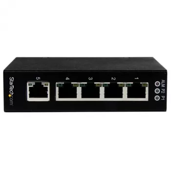 StarTech.com 5 prievadų nevaldomas pramoninis Gigabit Ethernet komutatorius – DIN bėgelis / tvirtinamas prie sienos
