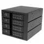 StarTech.com 4 vietų aliuminio belaištis karšto prijungimo mobilus stovas, skirtas 3,5 col. SAS II/SATA III – 6 Gbps HDD
