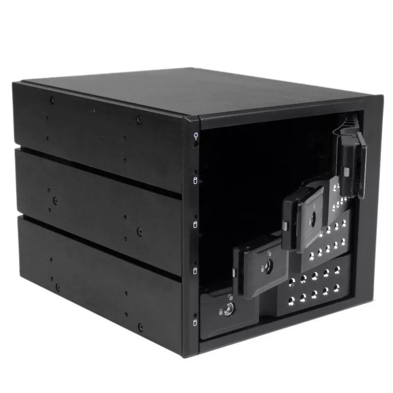 StarTech.com 4 vietų aliuminio belaištis karšto prijungimo mobilus stovas, skirtas 3,5 col. SAS II/SATA III – 6 Gbps HDD
