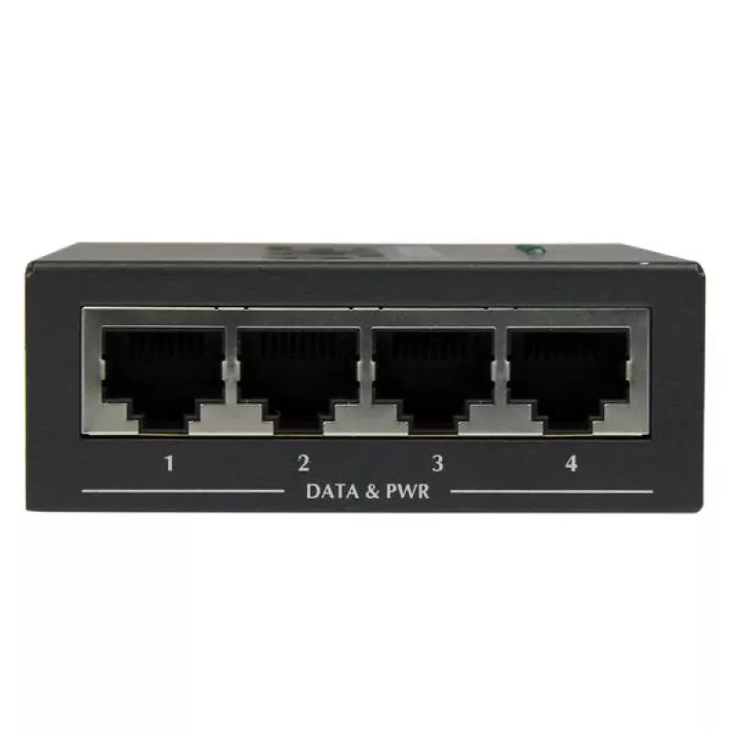 StarTech.com 4 prievadų Gigabit Midspan - PoE+ injektorius - 802.3at/af