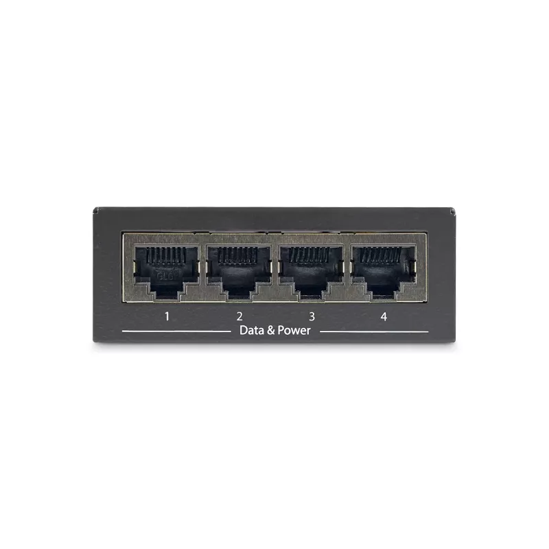 StarTech.com 4 prievadų Gigabit Midspan - PoE+ injektorius - 802.3at/af