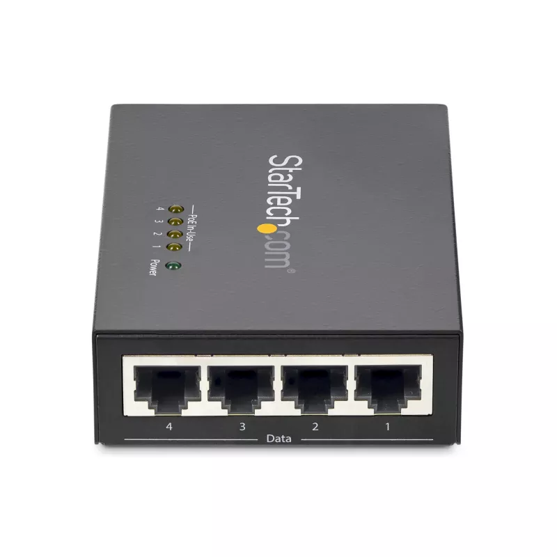 StarTech.com 4 prievadų Gigabit Midspan - PoE+ injektorius - 802.3at/af