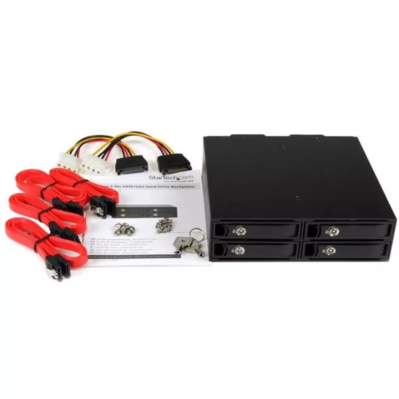 StarTech.com 4-vietis mobilus dėklas, skirtas 2,5 col. SATA/SAS diskams
