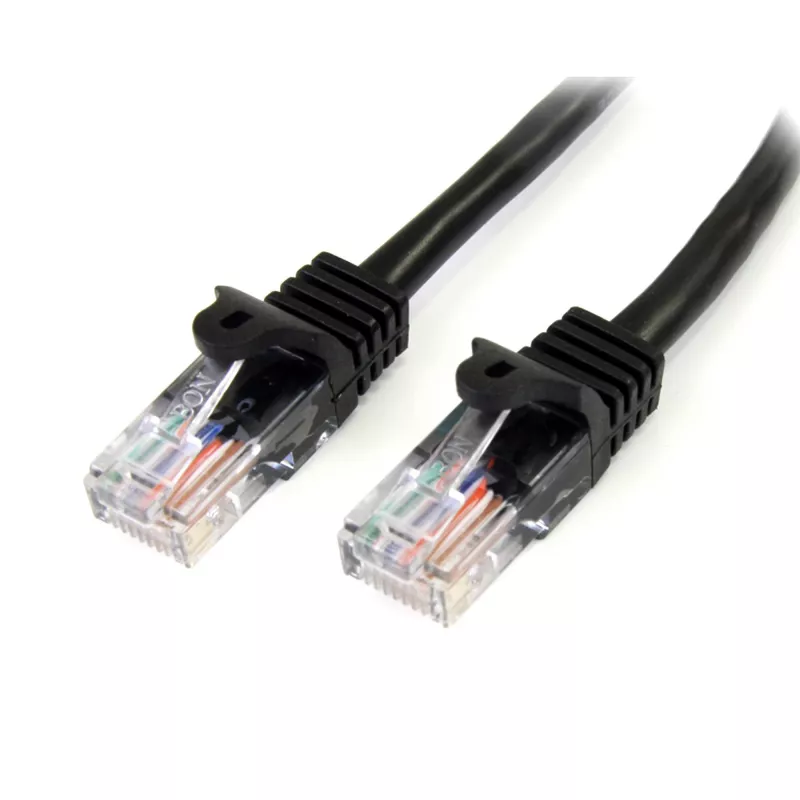 StarTech.com Cat5e komutacinis kabelis su neužkliūvančiomis RJ45 jungtimis – 2 m, juodas