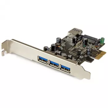 StarTech.com 4 prievadų PCI Express USB 3.0 plokštė, PCIe, USB 3.2 Gen 1 (3.1 Gen 1), pilno aukščio / žemo profilio, PCI 2.0, juoda, nerūdijantis plienas, 3 m