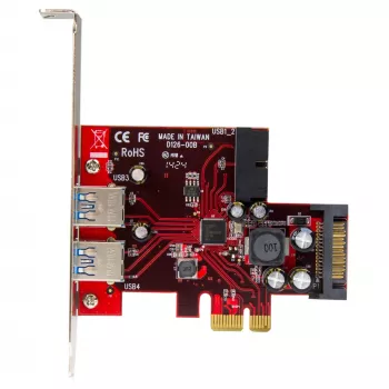 StarTech.com 4 prievadų PCI Express USB 3.0 kortelė - 2 išoriniai ir 2 vidiniai - SATA maitinimas - UASP palaikymas - 2x vidinės (IDC) pagrindinės plokštės tipo jungtys