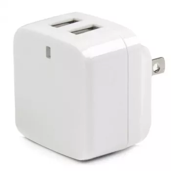 StarTech.com dviejų prievadų USB sieninis įkroviklis – tarptautinėms kelionėms – 17 W / 3,4 A – baltas