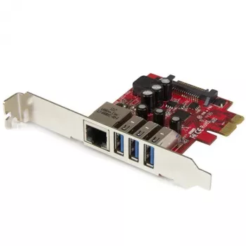 StarTech.com 3 prievadų PCI Express USB 3.0 plokštė + Gigabit Ethernet