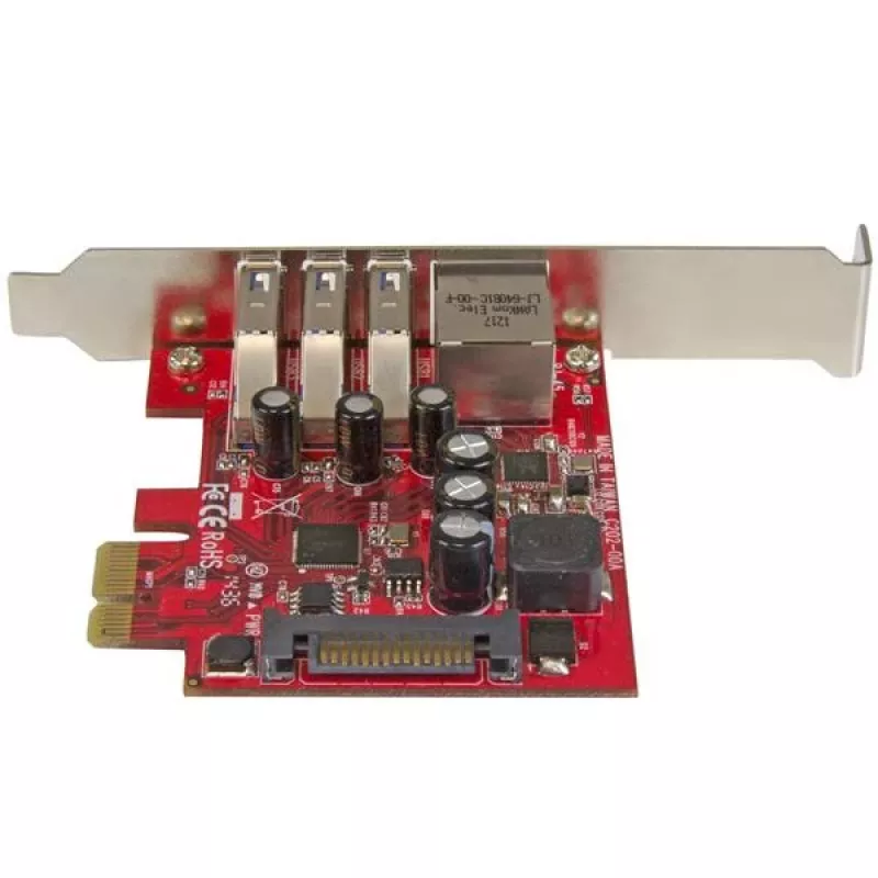 StarTech.com 3 prievadų PCI Express USB 3.0 plokštė + Gigabit Ethernet