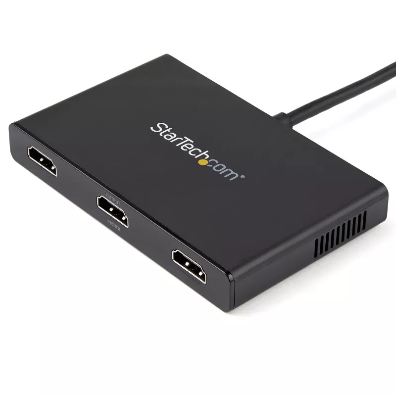 StarTech.com 3 prievadų kelių monitorių adapteris – mini DisplayPort į HDMI MST šakotuvas – triguba 1080p arba dviguba 4K 30Hz – vaizdo skirstytuvas išplėstiniam darbalaukio režimui tik Windows – mDP 1.2 į 3x HDMI