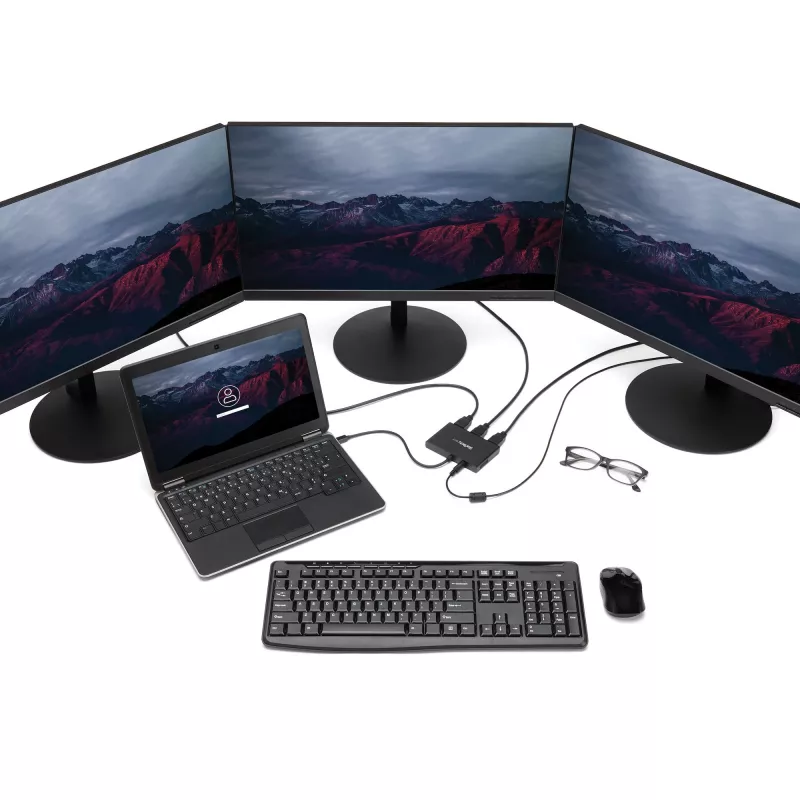 StarTech.com 3 prievadų kelių monitorių adapteris – mini DisplayPort į HDMI MST šakotuvas – triguba 1080p arba dviguba 4K 30Hz – vaizdo skirstytuvas išplėstiniam darbalaukio režimui tik Windows – mDP 1.2 į 3x HDMI