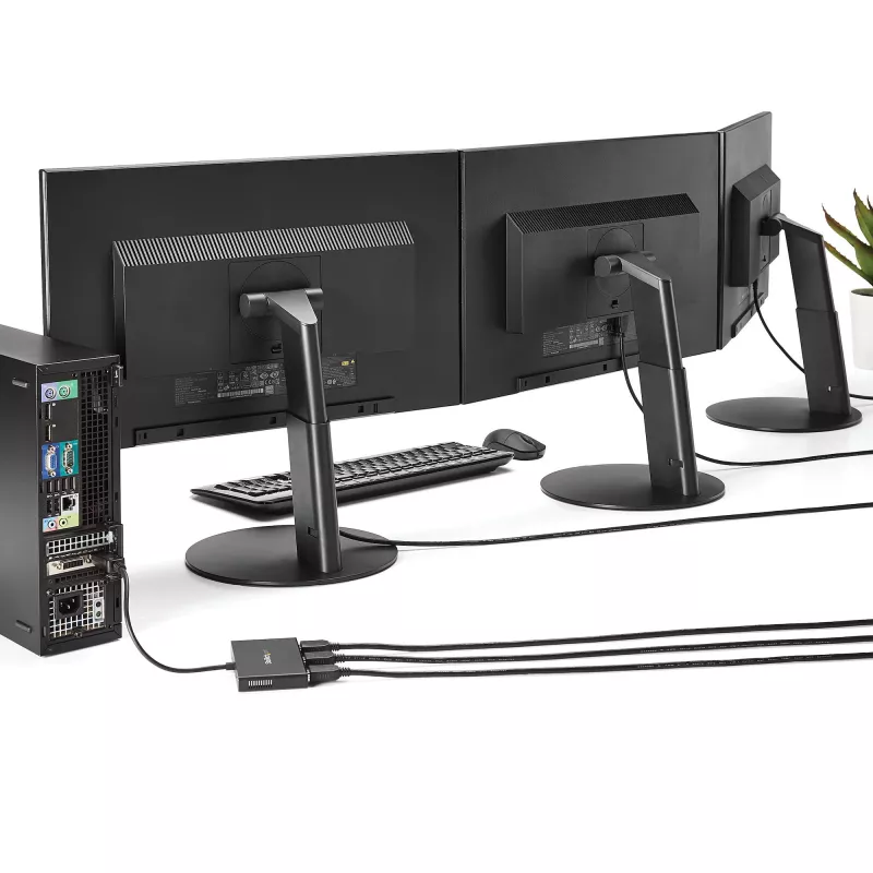 StarTech.com 3 prievadų kelių monitorių adapteris – mini DisplayPort į HDMI MST šakotuvas – triguba 1080p arba dviguba 4K 30Hz – vaizdo skirstytuvas išplėstiniam darbalaukio režimui tik Windows – mDP 1.2 į 3x HDMI