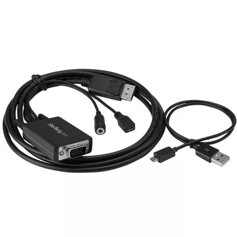 StarTech.com DisplayPort į VGA adapterio kabelis su garsu – 6 pėd. (2 m)