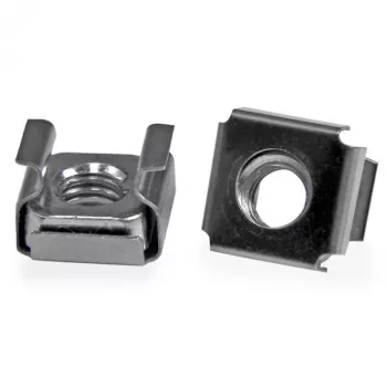 StarTech.com M6 narvelių veržlės – 100 vnt. pakuotė, Narvelio veržlė, Plienas, Nerūdijantis plienas, M6, CE, TAA, REACH, 13 mm