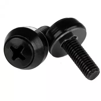 StarTech.com M5 x 12mm - tvirtinimo varžtai - 50 vnt. pakuotė, juodi, varžtas, plienas, skarda, bendros paskirties, M5, kupolo formos galvutė