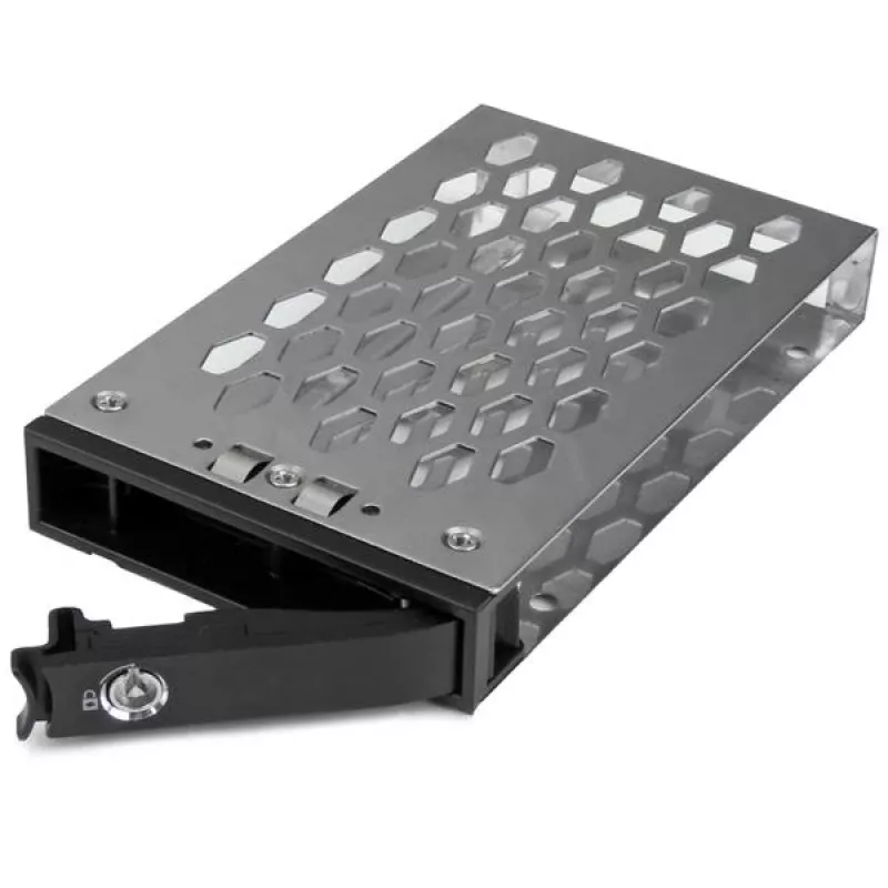 StarTech.com 2,5 col. karšto keitimo standžiojo disko dėklas, 2,5 col., Priekinė panelė, Juoda, Sidabrinė, 2,5 col., Plastikas, Plienas, 70 mm
