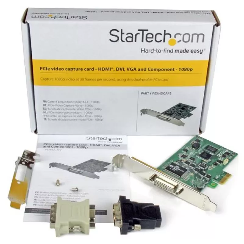 StarTech.com aukštos raiškos PCIe vaizdo fiksavimo plokštė - HDMI VGA DVI & komponentinis - 1080p - TAA