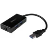 StarTech.com USB prie Ethernet adapteris, USB 3.0 į 10/100/1000 Gigabit Ethernet LAN keitiklis nešiojamiesiems kompiuteriams, 30 cm pritvirtintas laidas, USB į RJ45 adapteris, NIC adapteris, USB tinklo adapteris